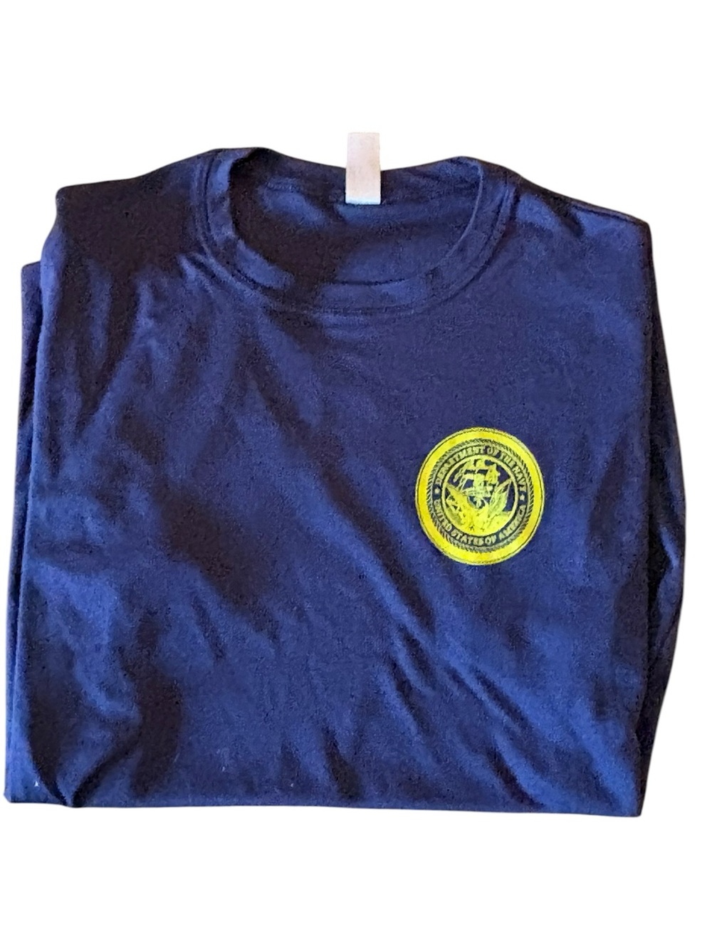 Men’s Naval Navy Short-Sleeve Tee with Yellow Seal Graphic